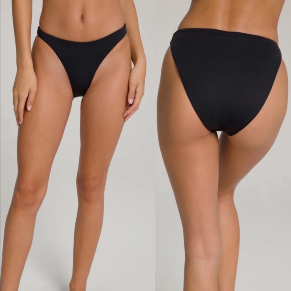 Good American Black High Waisted Bikini Bottoms